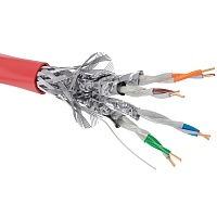Кабель CAT 6A, S/FTP, нг(А)-FRHF, бухта 500м, красный