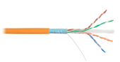 Кабель NIKOLAN F/UTP 4 пары, Кат.6 (Класс E), тест по ISO/IEC, 250МГц, одножильный, BC (чистая медь), 23AWG (0,57мм), внутренний, LSZH нг(А)-HFLTx, ор
