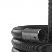 Двустенная труба ПНД гибкая для кабельной канализации д.50мм с протяжкой, SN13, 250Н,  в бухте 100м, цвет черный