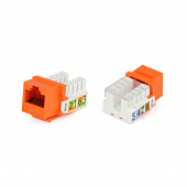 Вставка Keystone Jack RJ-45(8P8C), категория 5e, Dual IDC, оранжевая