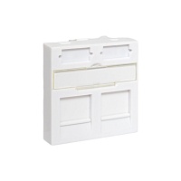 Вставка розеточная TERACOM PRO 45x45мм формат Mosaic на 2 модуля Keystone со шторками и маркерами белая