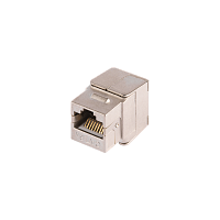 Модуль-вставка NIKOMAX типа Keystone Essential Line, Кат.6a (Класс Ea), 500МГц, RJ45/8P8C, самозажимной, T568A/B, 180 градусов, полный экран, металлик