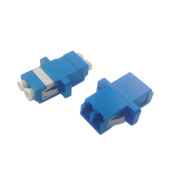 Оптический проходной адаптер LC-LC, SM, duplex, корпус пластиковый, синий, белые колпачки