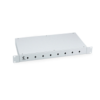 Кросс бокс оптический 19" на 8 ST(FC) со сплайс пластиной и КДЗС (без пигтейлов и проходных адаптеров)