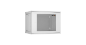 Настенный разборный шкаф NIKOMAX 19", 9U, стеклянная дверь, Ш600хВ436хГ450мм, 1 пара монтажных направляющих, серый
