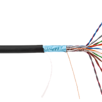 Кабель NETLAN F/UTP 10 пар, Кат.5 (Класс D), 100МГц, одножильный, BC (чистая медь), внешний, PE до -40C, черный, 305м