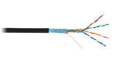 Кабель NETLAN F/UTP 4 пары, Кат.5e (Класс D), 100МГц, одножильный, BC (чистая медь), внешний, PE до -40C, черный, 100м