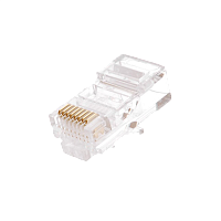 Коннектор NETLAN RJ45/8P8C под витую пару, Кат.6 (Класс E), 250МГц, покрытие 3мкд, универсальные ножи, для проводников 0,47-0,51мм, неэкранированный, 