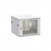 Шкаф настенный 19" TERACOM PRO 6U 600х450 мм дверь стеклянная с замком-ручкой серый