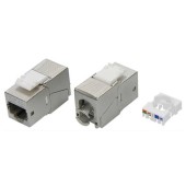 Модуль  Keystone RJ45 CAT 5E экранированный (STP), 180 градусов, серебристый