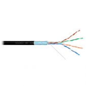 Кабель NIKOMAX F/UTP 4 пары, Кат.5e (Класс D), тест по ISO/IEC, 100МГц, одножильный, BC (чистая медь), 24AWG (0,52мм), полимерный материал нг(А)-HF, в