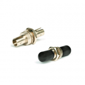 Оптический проходной адаптер ST-ST, SM/MM, simplex, корпус металл, черные колпачки