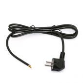 Кабель с вилкой Schuko (open end), длиной 1.8м (3x0.75 кв.мм), цвет черный