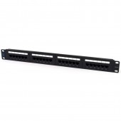 Организатор кабельный с окнами 19", 1U, 4 кольца, 40мм, металл, цвет черный