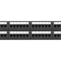 Коммутационная панель NIKOMAX 19", 2U, 48 портов, Кат.5e (Класс D), 100МГц, RJ45/8P8C, 110/KRONE, T568A/B, неэкранированная, с органайзерами, черная -