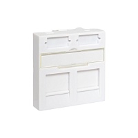 Вставка розеточная TERACOM PRO 45x45мм формат Mosaic на 2 модуля Keystone со шторками и маркерами белая