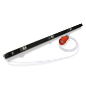 Блок розеток трехфазный 3x32А вертикальный, 3 блока по 6хIEC60320 С13+2хIEC60320 С19+автомат. выключ. 32А, кабель питания 5х6 кв.мм, 3 м с вилкой