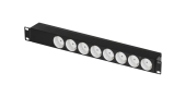 Блок электрических розеток TLK, 19", 8 гнезд "евророзетка", макс. нагрузка 10 А, без шнура питания, вход С14, с фильтром, без выключателя и предохрани