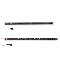 Блок розеток 19",с ф-ями контроля и защиты,7 розеток Schuko (16A),индикатор пит.,огран.перенапряж.(смен. блок),кабель питания 2.5 м с вилкой Schuko