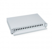 Кросс бокс оптический 19" на 16 SC (LC duplex) со сплайс пластиной, выдвижной (без пигтейлов и проходных адаптеров)