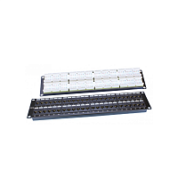 Патч-панель 19", 2U, 48 портов RJ-45, категория 5e, Dual IDC, ROHS, цвет черный