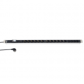 Блок розеток, 12 х DIN49440 + 4 х IEC320 C13, 16 A, автомат, защита от перенапряжения, шнур 2.5 м с вилкой DIN49441, 1006 x 44.4 x 44.4 мм