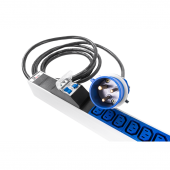 Верт блок розеток, мониторинг, измерение, 1 фаза 32A, авт, 36C13, 1420 мм, вх IEC 309, шнур 3 м 