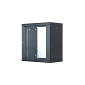 Шкаф телекоммуникационный настенный разборный со съемными боковыми стенками 19”,9U(600x650), ШТ-НСрМ-9U-600-650-С-Ч дверь стекло черный