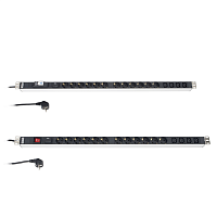 Блок розеток 19",с ф-ями контроля и защиты,7 розеток Schuko (16A),индикатор пит.,огран.перенапряж.(смен. блок),кабель питания 2.5 м с вилкой Schuko