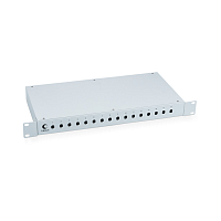 Кросс бокс оптический 19" на 16 SC (LC duplex) со сплайс пластиной и КДЗС (без пигтейлов и проходных адаптеров)