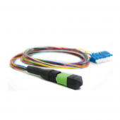 Кабель "гидра" MTP (c направляющими штырьками)-LC, 12 волокон, OM4, 10Gig, LSZH, 1.0 м