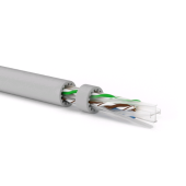 Кабель витая пара, неэкранированная U/UTP, категория 6a (10GBE), 4 пары (23 AWG), одножильный (solid), LSZH, серый