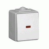 Одноклавишный выключатель c подсветкой, серый