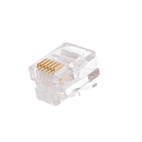 Коннектор NETLAN RJ12/6P6C под витую пару, Кат.3 (Класс C), 16МГц, покрытие 3мкд, универсальные ножи, для проводников 0,40-0,45мм, неэкранированный, у