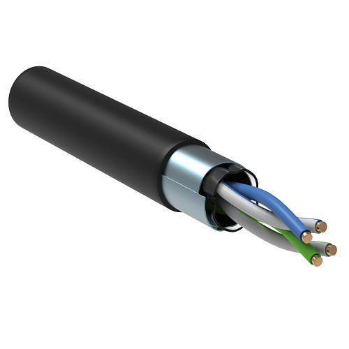 Каб. в. п. F/UTP кат. 5E 2 пары LDPE 1м чер. GENERICA