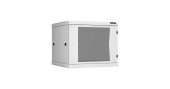 Настенный разборный шкаф NIKOMAX 19", 9U, стеклянная дверь, Ш600хВ503хГ600мм, 2 пары монтажных направляющих, серый
