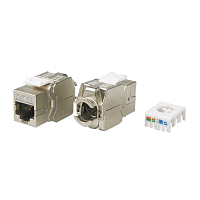 Вставка Keystone Jack RJ-45(8P8C), категория 6, экранированная, тип 180 градусов, Toolless, белая