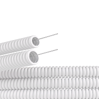 Труба ПЛЛ гибкая гофр. не содержит галогенов д.20мм, ПВ-0, спротяжкой,100м, цвет белый