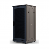 Шкаф телекоммуникационный напольный 19", 24U(800x1000), ШТ-НП-М-24U-800-1000-П-Ч, передняя дверь перфорация, черный ССД