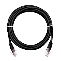 Коммутационный шнур NETLAN U/UTP 4 пары, Кат.5е (Класс D), 100МГц, 2хRJ45/8P8C, T568B, заливной, многожильный, BC (чистая медь), PVC нг(B), черный, 10