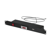 Панель TLK с терморегулятором и датчиком, 19", 1U, Г90мм, без шнура питания, черная