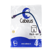 Патч-корд S/FTP, категория 8 (40G, 2000 MHz), 2xRJ45/8p8c, экранированный, синий, LSZH, 0.3 м