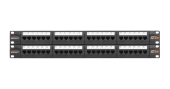 Коммутационная панель NIKOMAX 19", 2U, 48 портов, Кат.5e (Класс D), 100МГц, RJ45/8P8C, 110/KRONE, T568A/B, неэкранированная, с органайзерами, черная -