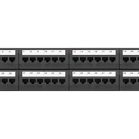 Коммутационная панель NIKOMAX 19", 2U, 48 портов, Кат.5e (Класс D), 100МГц, RJ45/8P8C, 110/KRONE, T568A/B, неэкранированная, с органайзерами, черная -
