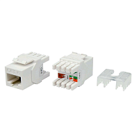 Вставка Keystone Jack RJ-45(8P8C), категория 6a (10G), тип 180 градусов, белая