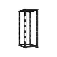 Монтажная стойка двухрамная с разборной рамой 19", 33U, Ш600xВ1595xГ1000мм, с крышей, в разобранном виде, черный