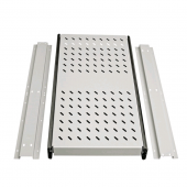 Выдвижная полка (шириной 483мм, глубиной 700мм, максимальная нагрузка 140 кг, 6 точек крепления), цвет серый (RAL 7035) (аналог