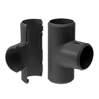 Тройник разборный черный д32 (1шт/200шт уп/кор) Промрукав