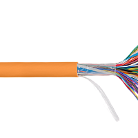 Кабель NIKOLAN U/UTP 50 пар, Кат.5 (Класс D), 100МГц, одножильный, BC (чистая медь), 24AWG (0,50мм), внутренний/внешний, LSZH -40C  нг(А)-HFLTx, оранж