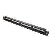 Коммутационная панель кат.5е, UTP, 19", 1U, 24хRJ45, 568A/В, черный